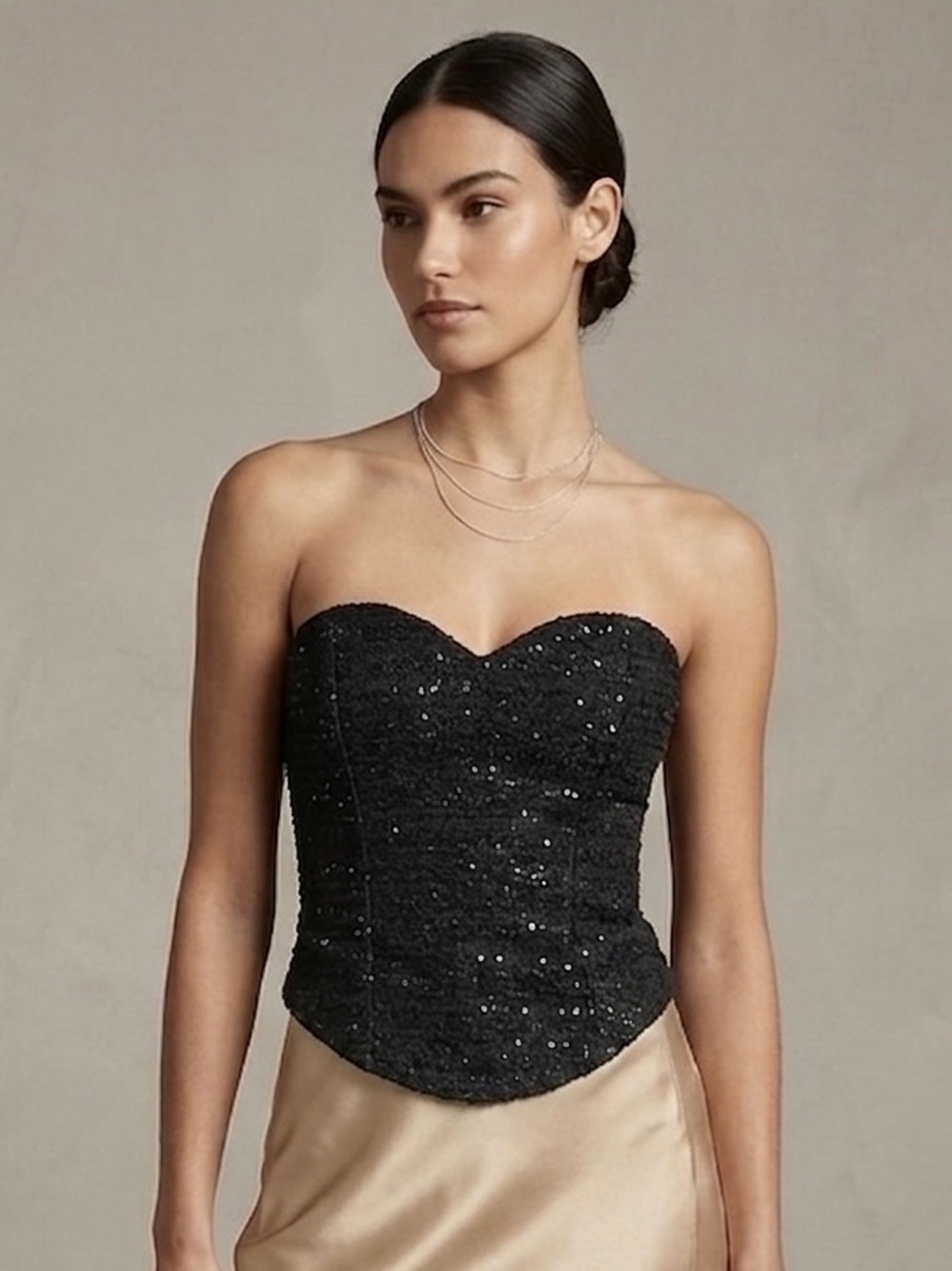 Express Black Strapless Corset Crop Top